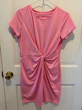 Vineyard Vines Pink Twist-Front Mini Dress